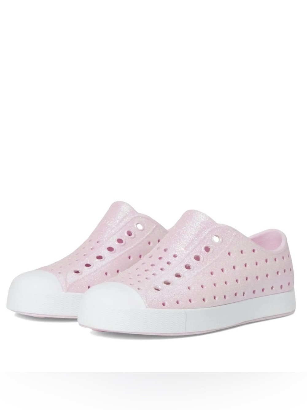 Native Shoes Kids’ Jefferson Bio-Bling Pink Glitter Slip-On Children’s Shoe Sz 9